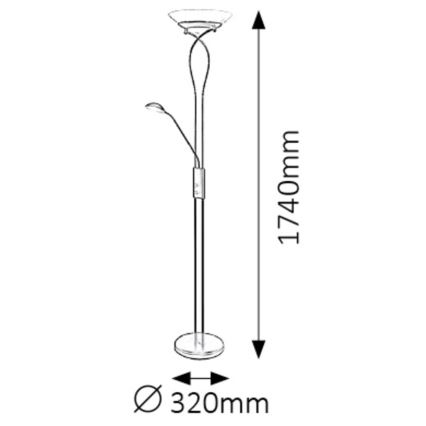 Rabalux - Stojací lampa 2xE27/15W+1xG9/40W/230V černá