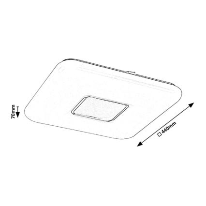 Rabalux - LED Stmívatelné stropní svítidlo LED/70W/230V + DO 44x44 cm
