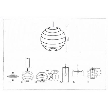Rabalux 4894 - Stínidlo k lustru RICE bílá E27 pr. 30 cm