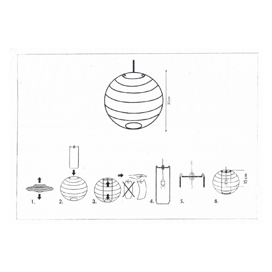 Rabalux 4894 - Stínidlo k lustru RICE bílá E27 pr. 30 cm