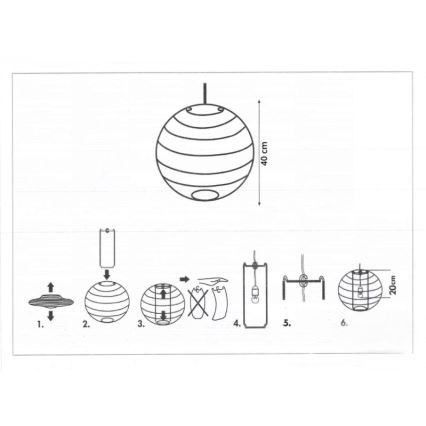 Rabalux 4898 - Stínidlo k lustru RICE bílá E27 pr. 40 cm