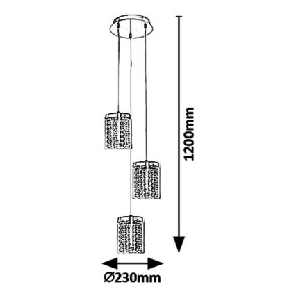 Rabalux - LED Lustr na lanku ASTRELLA 3xLED/6W/230V