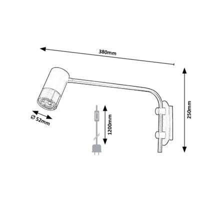 Rabalux - Nástěnná lampa 1xGU10/5W/230V