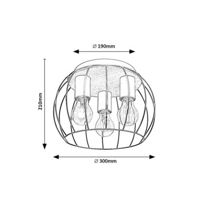 Rabalux - Stropní svítidlo 3xE27/25W/230V