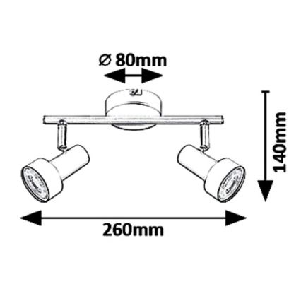Rabalux - Bodové svítidlo 2xGU10/50W/230V