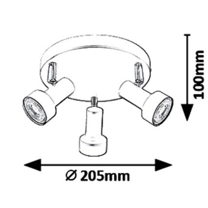Rabalux - Bodové svítidlo 3xGU10/50W/230V