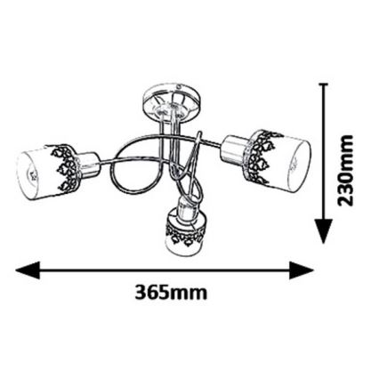 Rabalux - Bodové svítidlo LACEY 3xE14/40W/230V