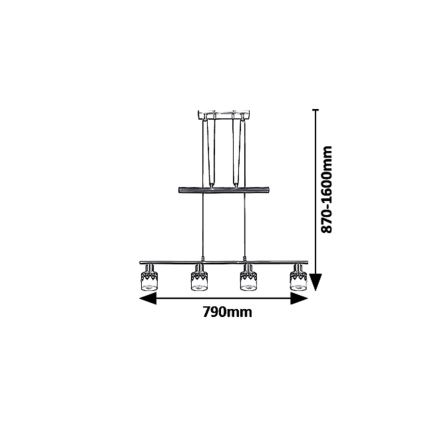 Rabalux - Lustr na lanku LACEY 4xE14/40W/230V