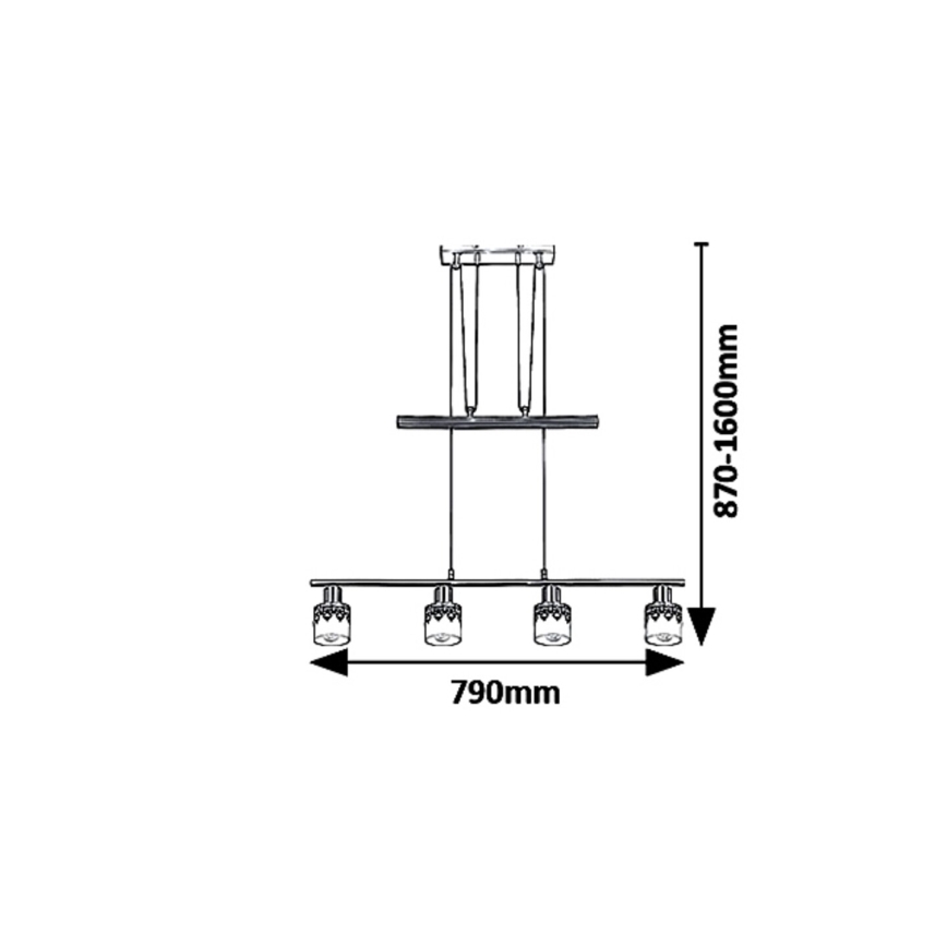 Rabalux - Lustr na lanku LACEY 4xE14/40W/230V