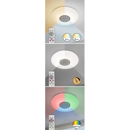 Rabalux - LED RGB Stmívatelné stropní svítidlo LED/24W/230V Wi-Fi 3000-6500K pr. 39,5 cm + dálkové ovládání