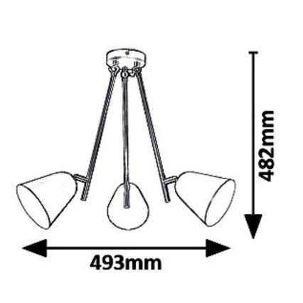 Rabalux - Lustr na tyči ALDER 3xE14/40W/230V