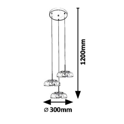 Rabalux - LED Lustr na lanku LED/24W/230V
