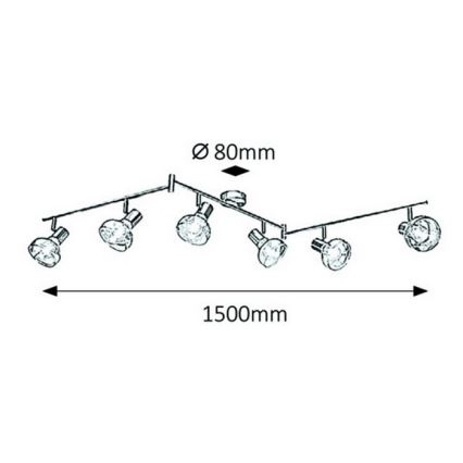 Rabalux - Bodové svítidlo HOLLY 6xE14/40W/230V lesklý chrom