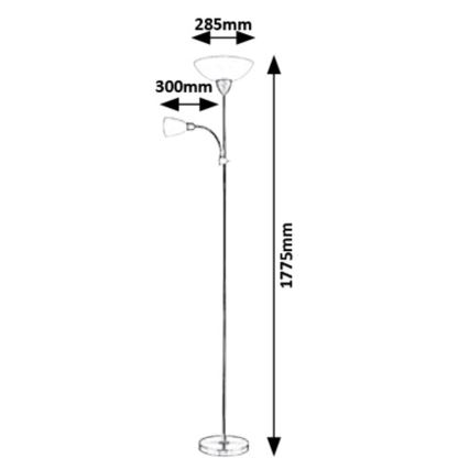 Rabalux - Stojací lampa 1xE27/40W/230V + 1xE14/40W/230V