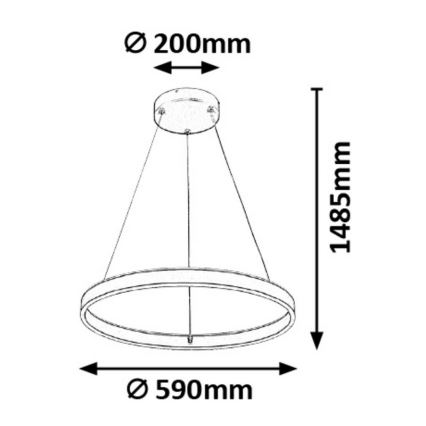 Rabalux - LED Stmívatelný lustr na lanku LED/36W/230V + dálkové ovládání