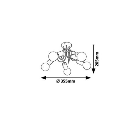 Rabalux - Přisazený lustr 5xE27/40W/230V
