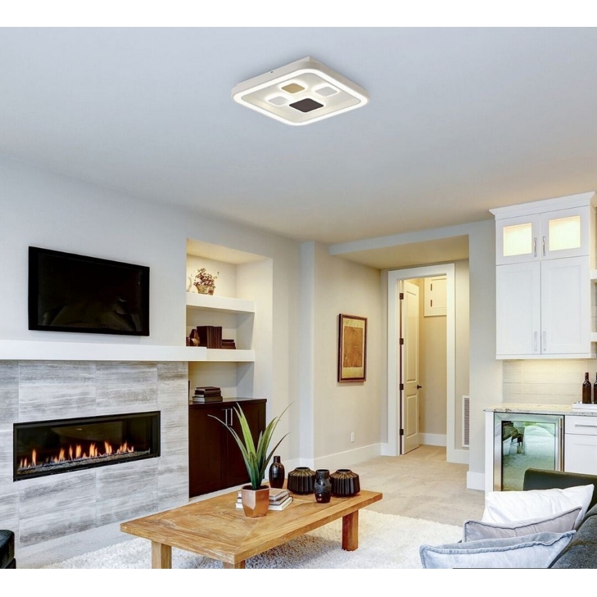 Rabalux - LED Stmívatelné stropní svítidlo HOLLIS LED/40W/230V 48x48 cm + dálkové ovládání