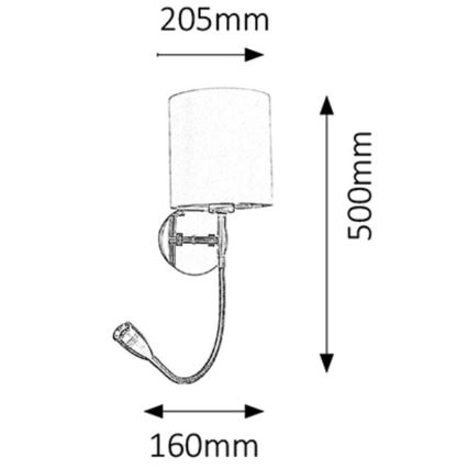 Rabalux  - LED Nástěnné svítidlo 1xE27/40W+LED/3W