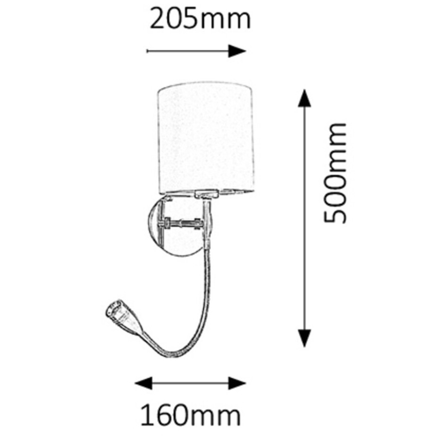Rabalux  - LED Nástěnné svítidlo 1xE27/40W+LED/3W
