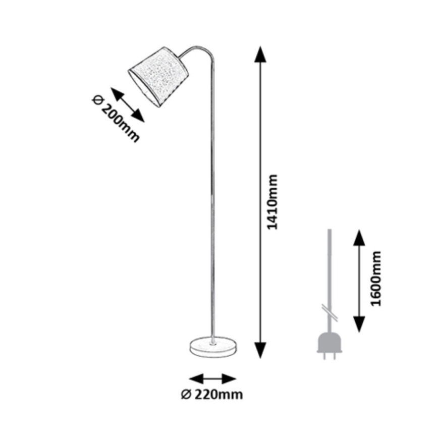 Rabalux - Stojací lampa 1xE27/25W/230V šedá