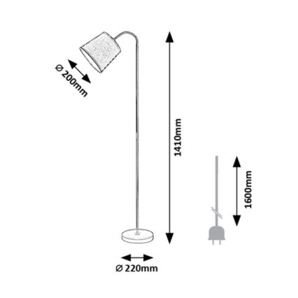 Rabalux - Stojací lampa 1xE27/25W/230V černá