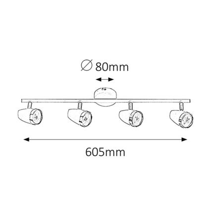 Rabalux - LED bodové svítidlo KAREN 4xLED/4W/230V