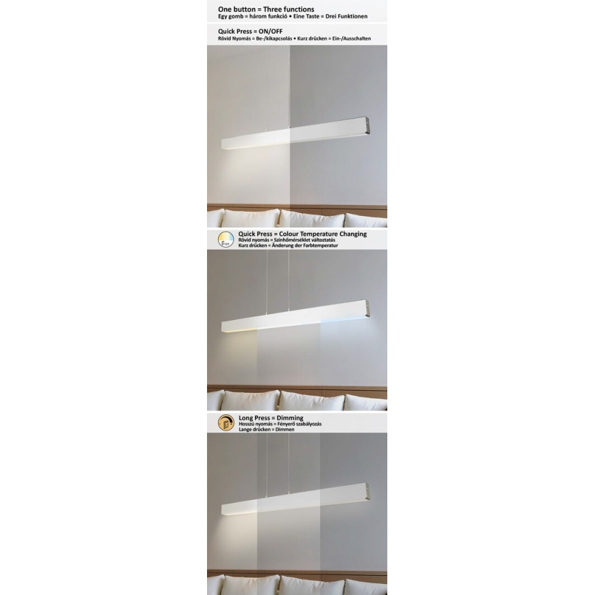 Rabalux - LED Stmívatelný lustr na lanku LED/24W/230V 2700/4000/6500K 120 cm