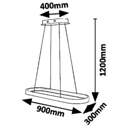 Rabalux - LED Stmívatelný lustr na lanku ATHOS LED/84W/230V