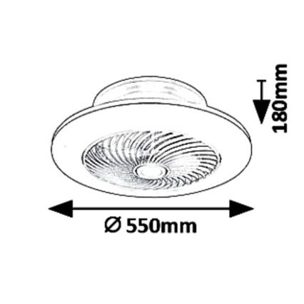 Rabalux - LED Stmívatelné stropní svítidlo s ventilátorem DALFON LED/36W/230V 3000-6000K + dálkové ovládání