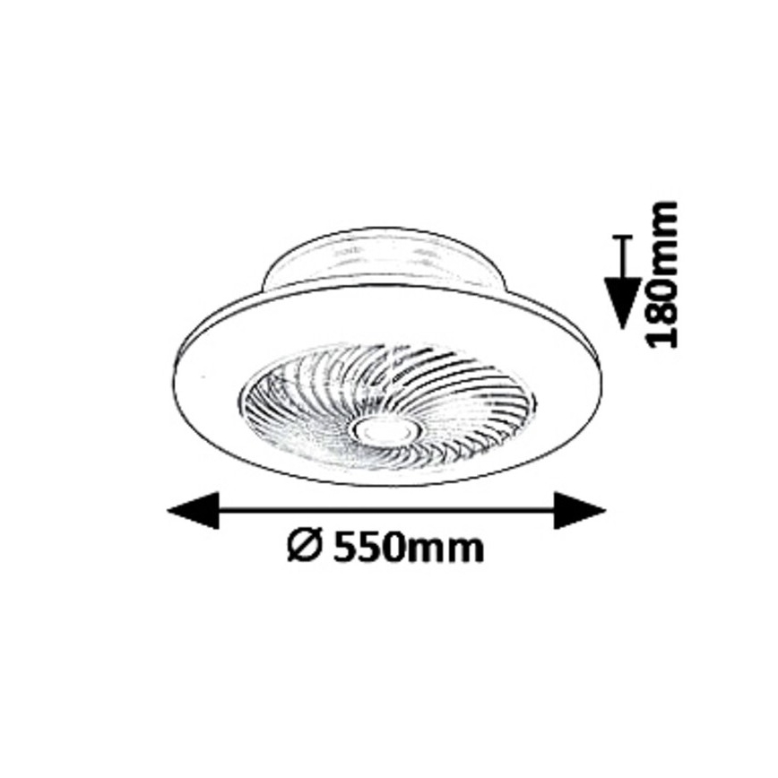 Rabalux - LED Stmívatelné stropní svítidlo s ventilátorem DALFON LED/36W/230V 3000-6000K + dálkové ovládání