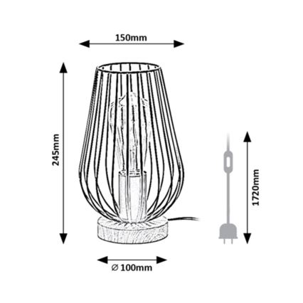 Rabalux - Stolní lampa 1xE27/40W/230V černá