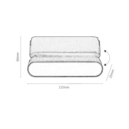 Rabalux - LED Stropní svítidlo do 1-fázového lištového systému LED/6W/230V 3000K 11,5 cm černá