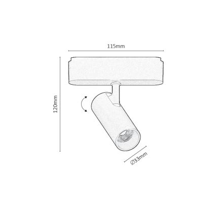 Rabalux - LED Bodové svítidlo do 1-fázového lištového systému LED/6W/230V 4000K černá