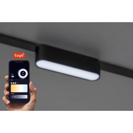 Rabalux - LED Stmívatelné stropní svítidlo do 1-fázového lištového systému LED/6W/24V 2700-5500K Wi-Fi Tuya 11,5 cm černá