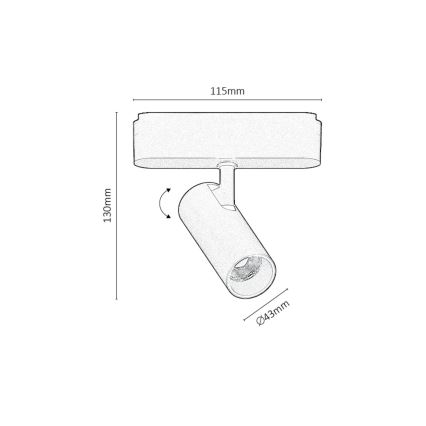 Rabalux - LED Stmívatelné bodové svítidlo do 1-fázového lištového systému LED/9W/24V 2700-5500K Wi-Fi Tuya černá