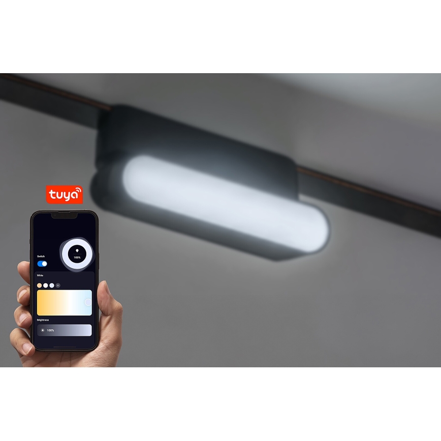 Rabalux - LED Stmívatelné stropní svítidlo do 1-fázového lištového systému LED/4W/24V 2700-5500K Wi-Fi Tuya 11,5 cm černá