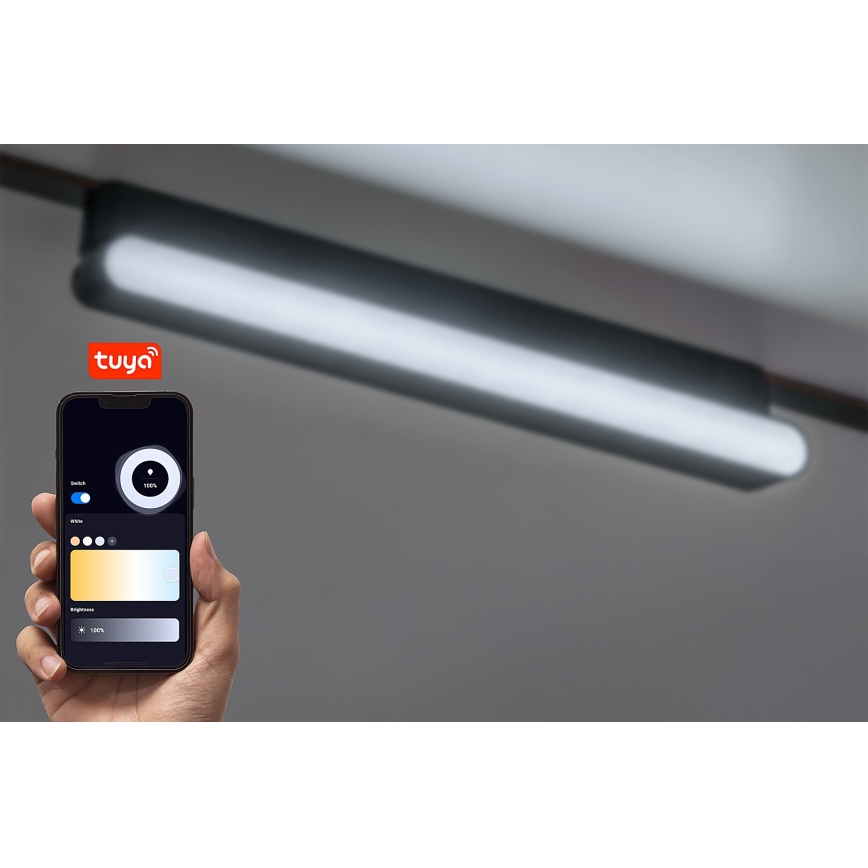 Rabalux - LED Stmívatelné stropní svítidlo do 1-fázového lištového systému LED/13W/24V 2700-5500K Wi-Fi Tuya 33 cm černá