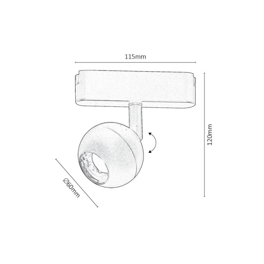 Rabalux - LED Stmívatelné bodové svítidlo do 1-fázového lištového systému LED/5W/24V 2700-5500K Wi-Fi Tuya černá