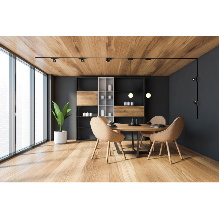 Rabalux - LED Stmívatelný lustr na lanku do 1-fázového lištového systému LED/5W/24V 2700-5500K Wi-Fi Tuya černá