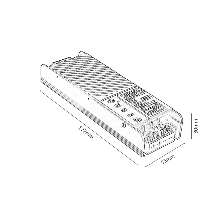 Rabalux - Zapuštěný napájecí zdroj pro svítidla v lištovém systému 100W/24V