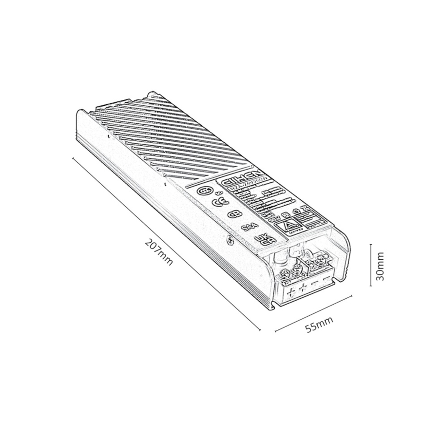 Rabalux - Zapuštěný napájecí zdroj pro svítidla v lištovém systému 200W/230V
