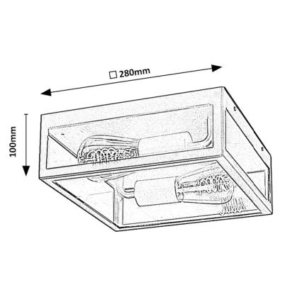 Rabalux - Venkovní stropní svítidlo 2xE27/60W/230V IP23