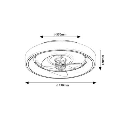 Rabalux - LED Stmívatelný stropní ventilátor LED/67W/230V 3000-6000K + dálkové ovládání