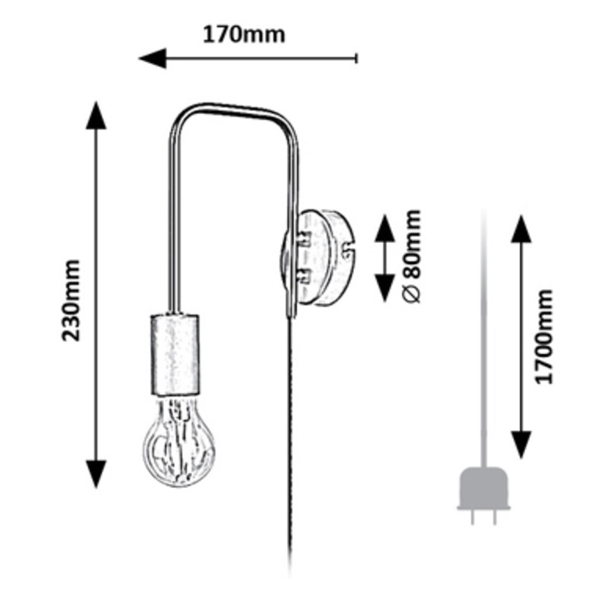 Rabalux - Nástěnná lampa 1xE27/40W/230V
