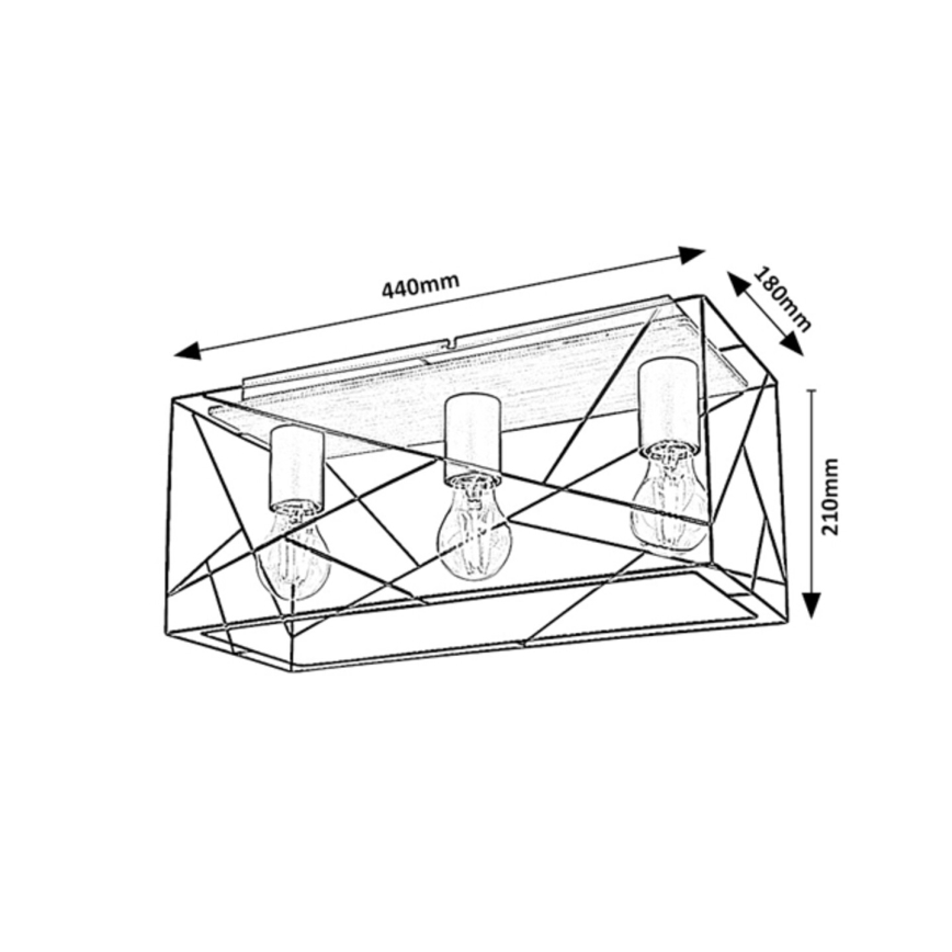 Rabalux - Stropní svítidlo 3xE27/40W/230V 18x44 cm