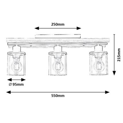 Rabalux - Přisazený lustr 3xE27/230V