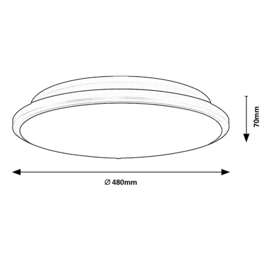 Rabalux - LED Stropní svítidlo LED/45W/230V 3000K černá 48 cm