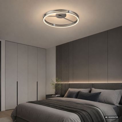 Rabalux - LED Stmívatelné stropní svítidlo LED/60W/230V 3000-6500K pr. 50 cm šedá + dálkové ovládání
