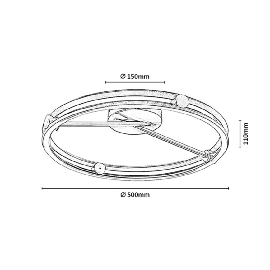 Rabalux - LED Stmívatelné stropní svítidlo LED/60W/230V 3000-6500K pr. 50 cm šedá + dálkové ovládání