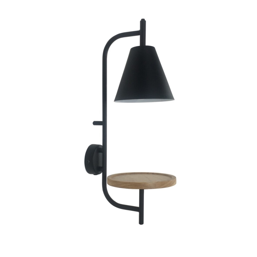 Rabalux - Nástěnná lampa s poličkou 1xE27/15W/230V buk